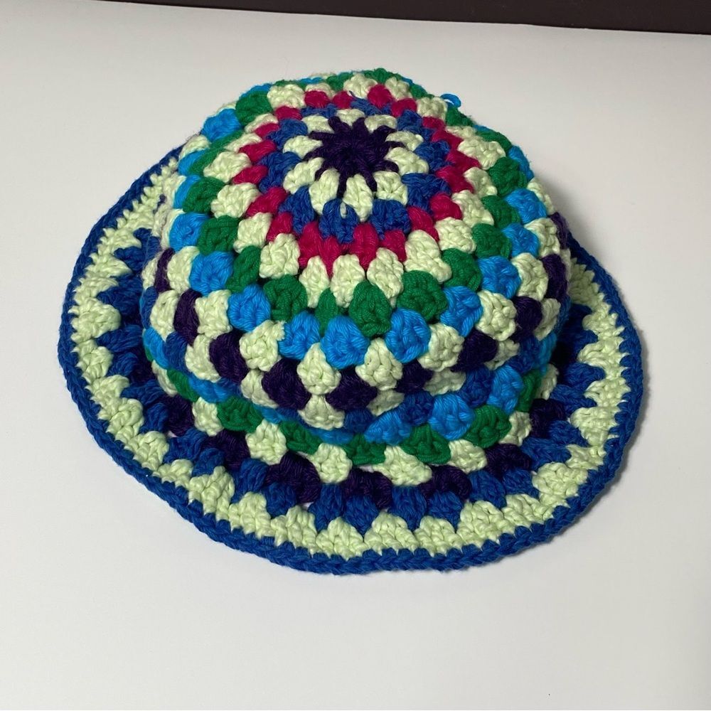 Homemade Colorful Crochet Bucket Hat - Picture 3 of 8